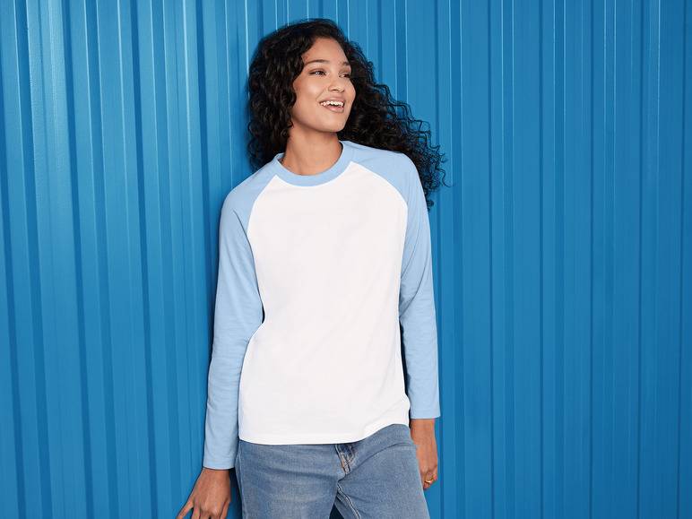 esmara® Damen Langarmshirt aus reiner Baumwolle Lagerräumung