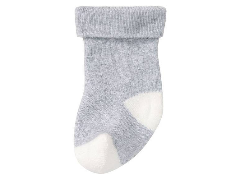 lupilu® Baby Thermo-Socken, 5 Paar, mit hohem Baumwollanteil, weiß/grau Räumungsverkauf