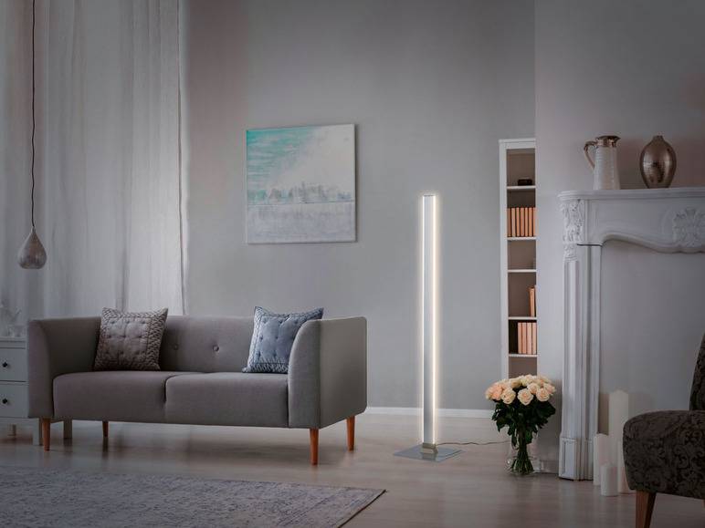LIVARNO home LED-Stehleuchte in Mattnickel-Optik Flash Sale
