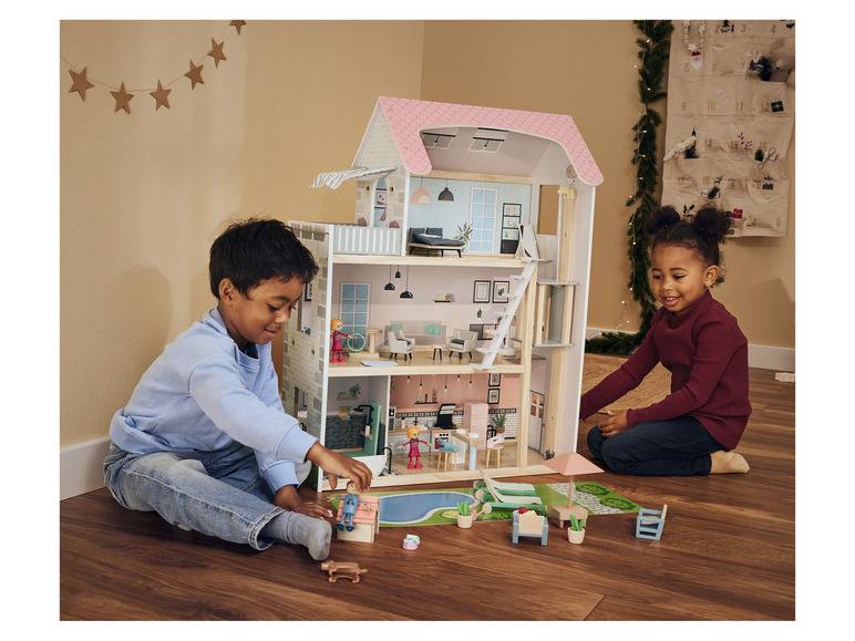 Playtive Puppenhaus-Möbel / Biegepuppen, aus Echtholz und robustem Kunststoff Großer Ausverkauf
