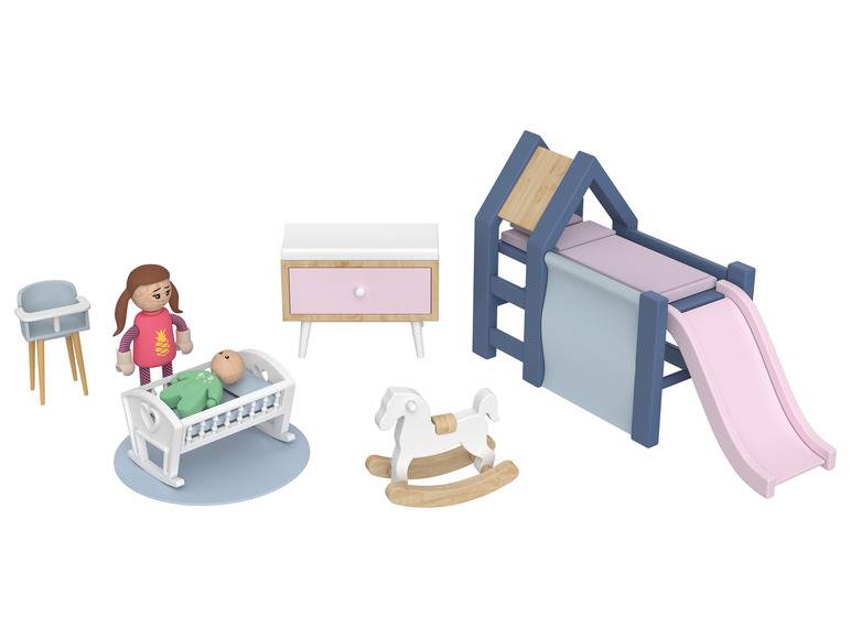 Playtive Puppenhaus-Möbel / Biegepuppen, aus Echtholz und robustem Kunststoff Großer Ausverkauf