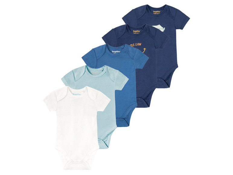 lupilu® Baby Body, 5er Set, kurzarm, reine Bio-Baumwolle Vatertagsangebot