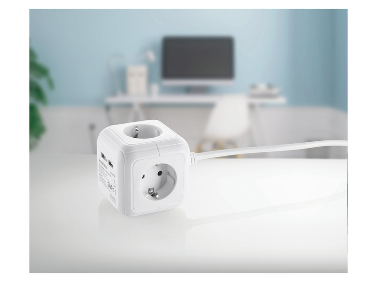 SILVERCREST® Steckdosenwürfel mit USB-Ports Lagerräumung
