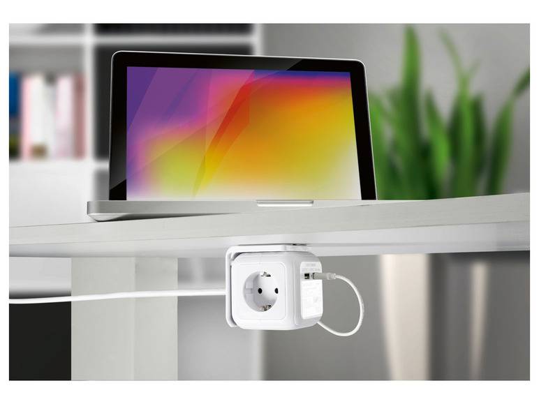 SILVERCREST® Steckdosenwürfel mit USB-Ports Lagerräumung