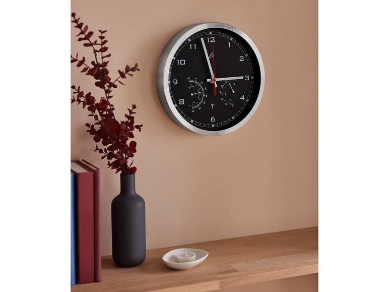 AURIOL® Funkwanduhr, mit Thermometer und Hygrometer Räumungsverkauf