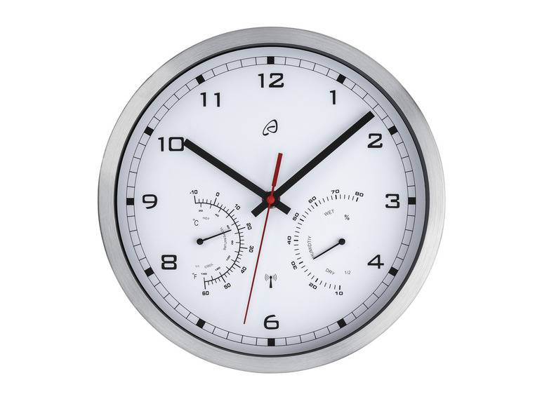AURIOL® Funkwanduhr, mit Thermometer und Hygrometer Räumungsverkauf