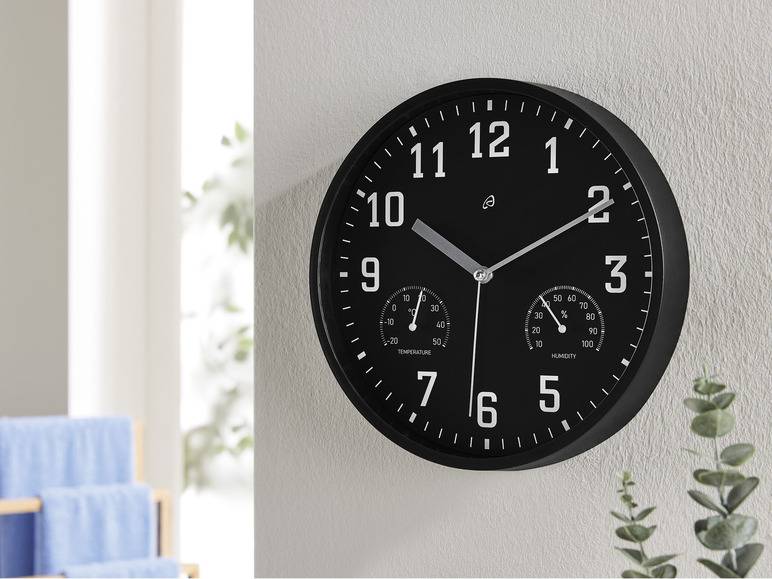 AURIOL® Wanduhr mit Thermo- und Hygrometer, Ø 25 cm Zeitbegrenzte Promotion