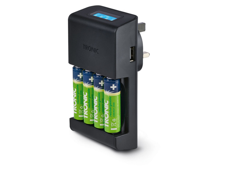 TRONIC® Akku Ladegerät mit LCD Ladeanzeige Riesige Rabatte