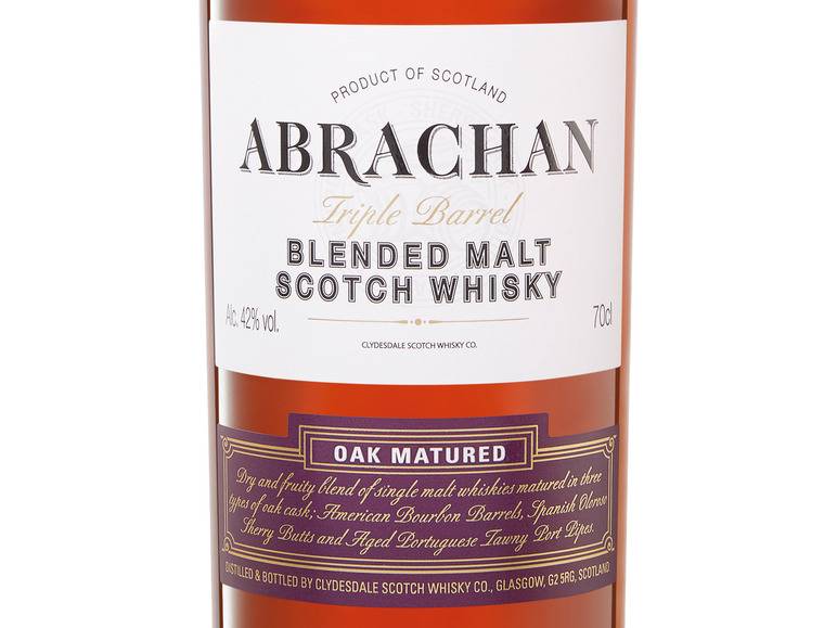 Abrachan Triple Barrel Blended Malt Scotch Whisky 42 % Vol Bis zu 50% Rabatt