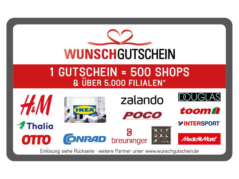 Wunschgutschein - Digital Code 25€ Großer Ausverkauf