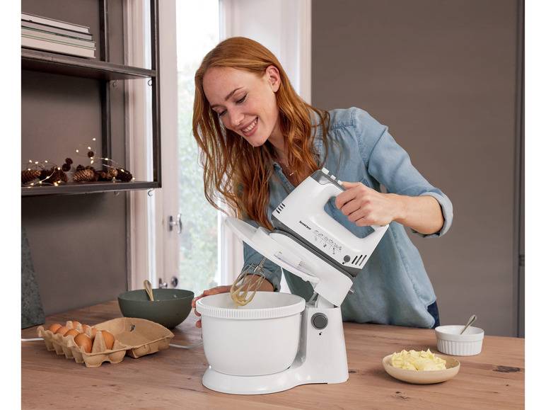 SILVERCREST® KITCHEN TOOLS Handmixer SHMS 300 C2 mit Schüssel und Spritzschutz Fabrikverkauf