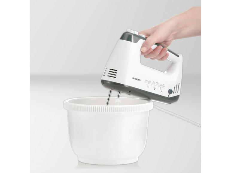 SILVERCREST® KITCHEN TOOLS Handmixer SHMS 300 C2 mit Schüssel und Spritzschutz Fabrikverkauf