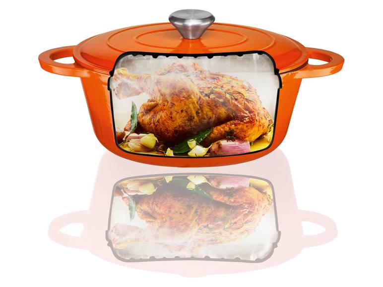 ERNESTO® Gusseisen-Bräter, oval Ø 25 cm Große Rabatte