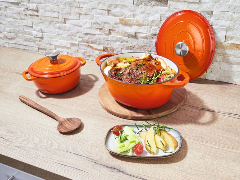 ERNESTO® Gusseisen-Bräter, oval Ø 25 cm Große Rabatte