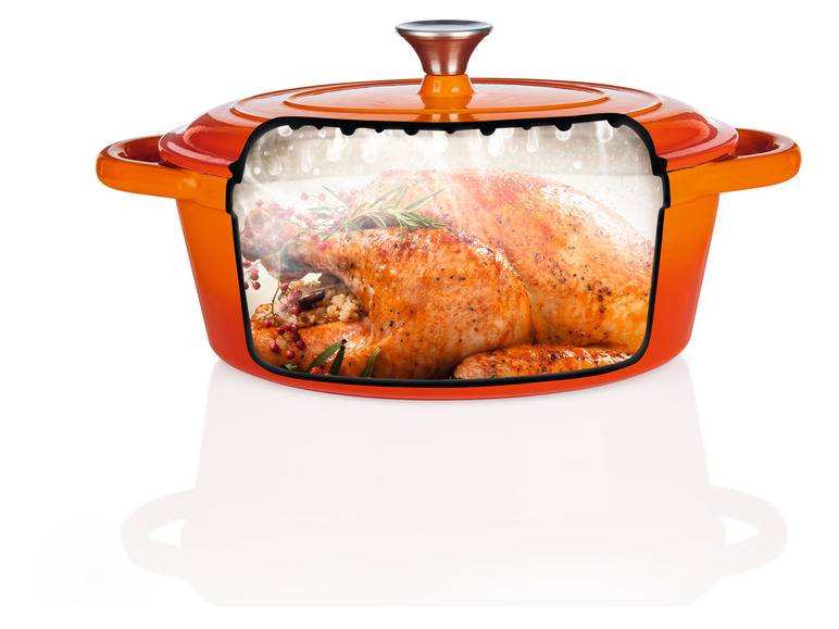 ERNESTO® Gusseisen-Bräter, Oval Ø 29 cm Letzte 2 Tage