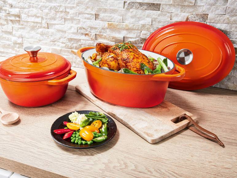 ERNESTO® Gusseisen-Bräter, Oval Ø 29 cm Letzte 2 Tage