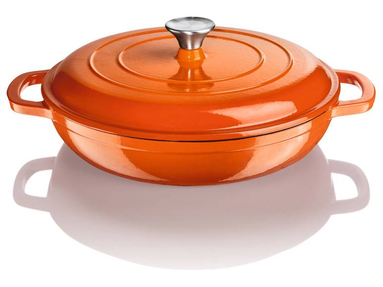ERNESTO® Gusseisen-Servierpfanne, Ø 30 cm, mit Drop-System Super Rabatt