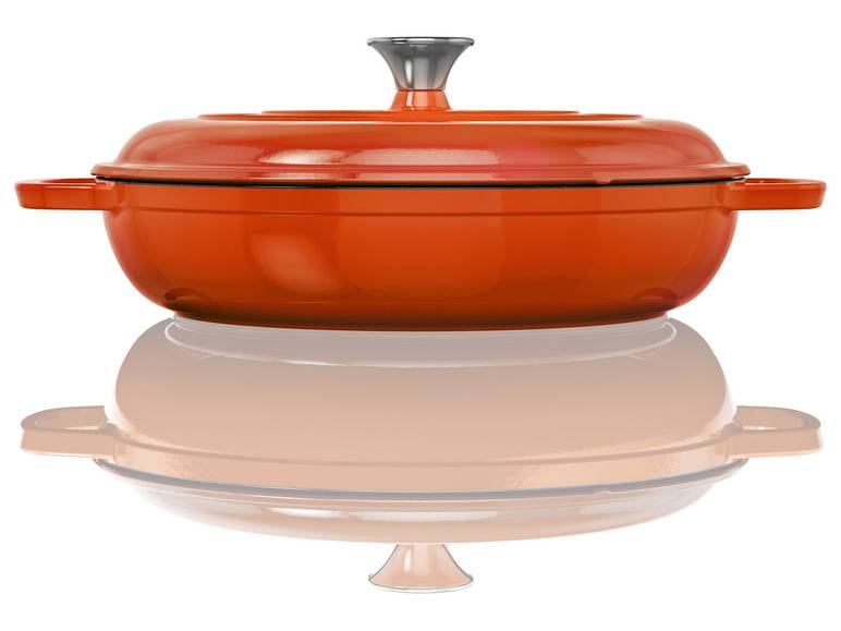 ERNESTO® Gusseisen-Servierpfanne, Ø 30 cm, mit Drop-System Super Rabatt