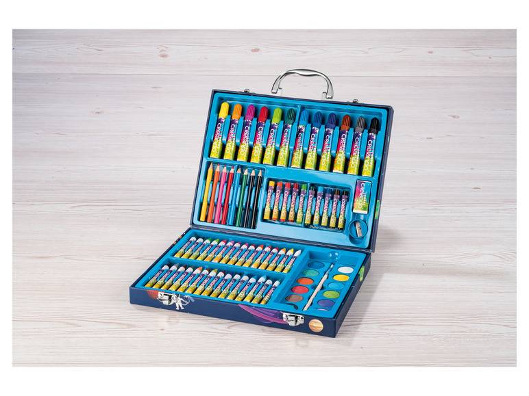 crelando® Kinder-Malkoffer, mit Farben, Stiften und Zubehör Neueste Stile