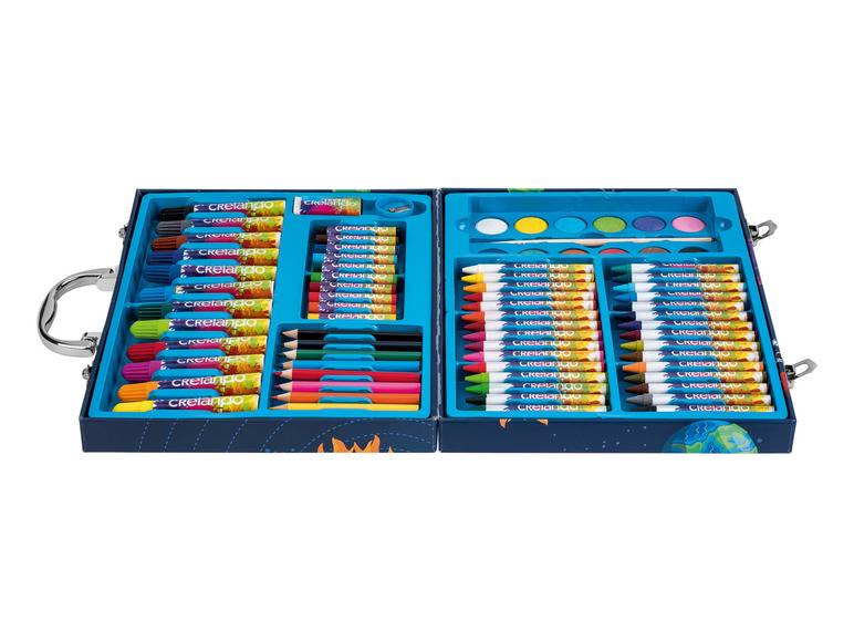 crelando® Kinder-Malkoffer, mit Farben, Stiften und Zubehör Neueste Stile