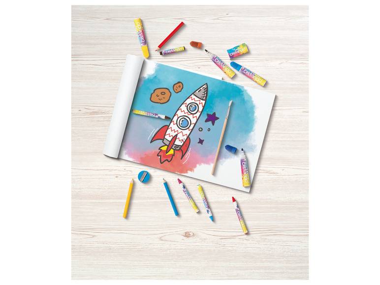 crelando® Kinder-Malkoffer, mit Farben, Stiften und Zubehör Neueste Stile