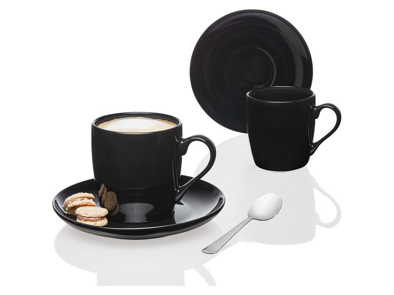 ERNESTO® 2er Set Tassen mit Untertasse, aus hochwertigem Porzellan Zeitbegrenzte Promotion