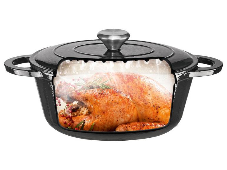 ERNESTO® Gusseisen-Bräter, oval Ø 33 cm Clearance-Verkauf