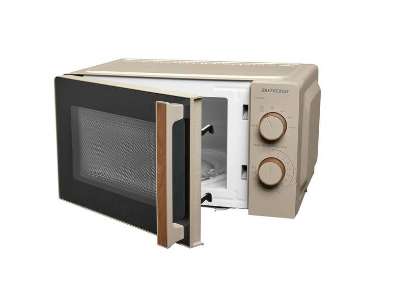 SILVERCREST® KITCHEN TOOLS Mikrowelle SMWH 700 B2, taupe, Holzedsign Kostenloser Versand