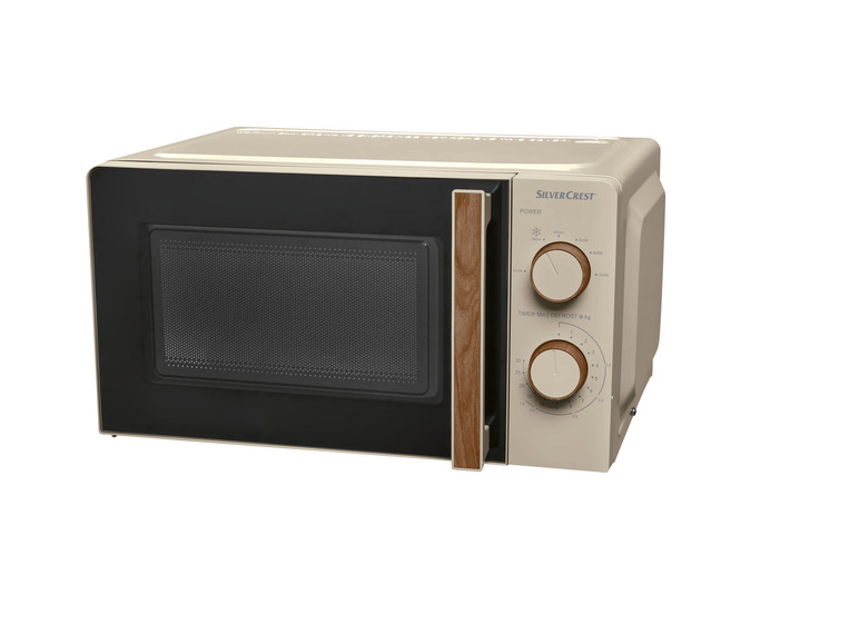 SILVERCREST® KITCHEN TOOLS Mikrowelle SMWH 700 B2, taupe, Holzedsign Kostenloser Versand