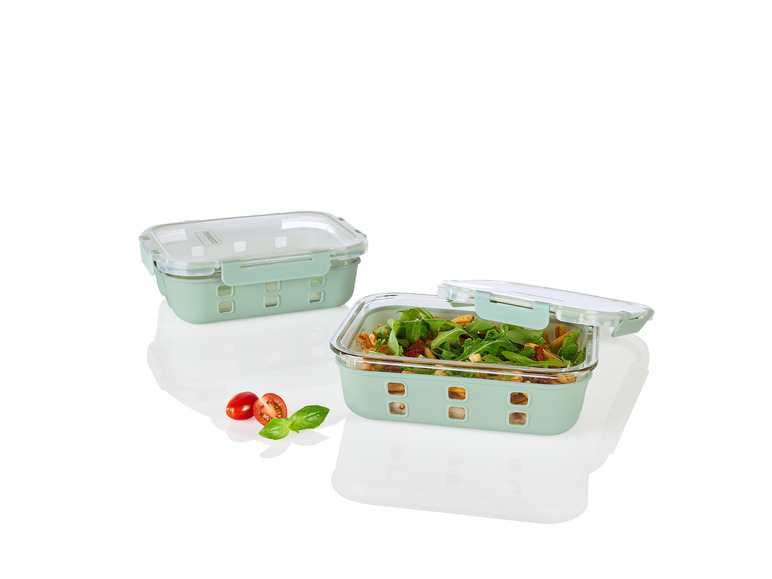 ERNESTO® Glas-Frischhaltedosen-Set, 2 Stück Lagerräumung