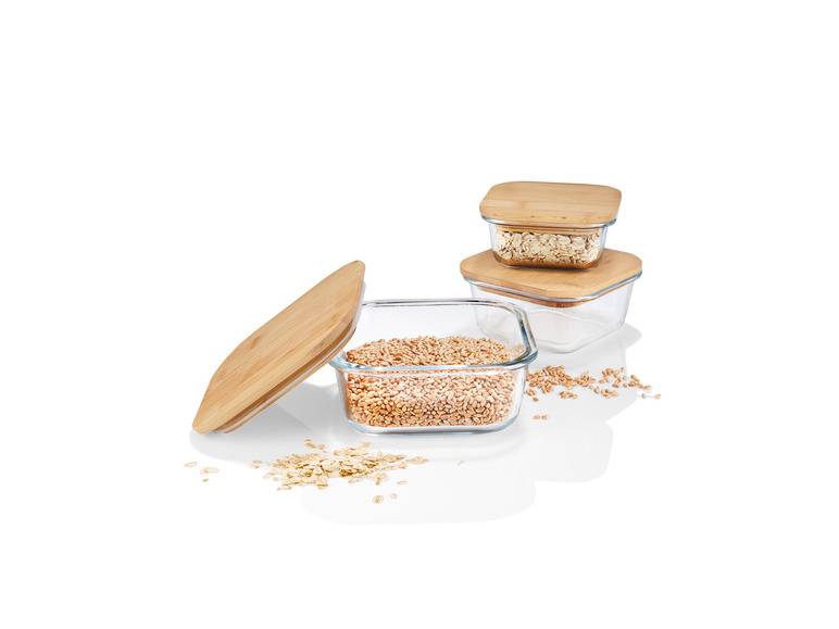 ERNESTO® Glas-Aufbewahrungsdosen-Set, mit Bambusdeckel Zeitlich begrenztes Angebot