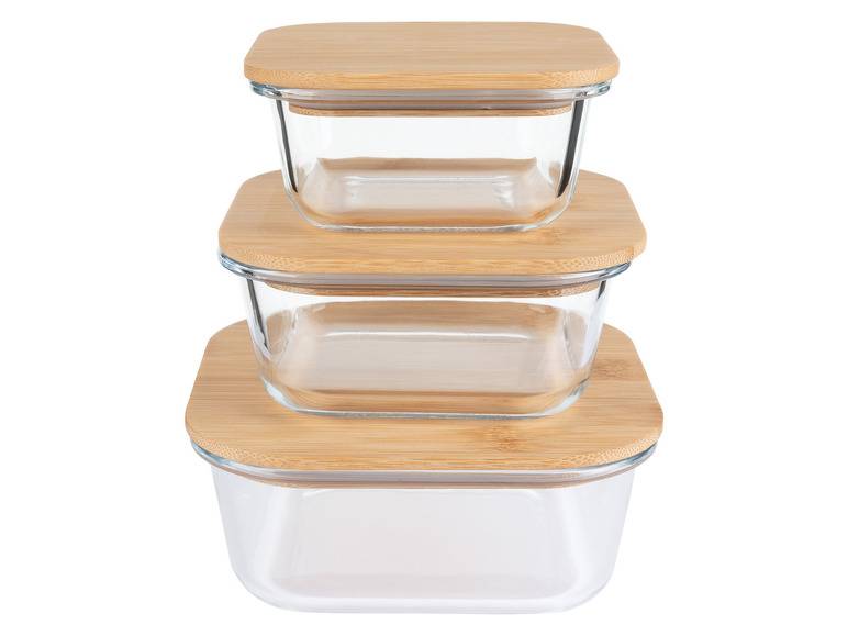 ERNESTO® Glas-Aufbewahrungsdosen-Set, mit Bambusdeckel Zeitlich begrenztes Angebot