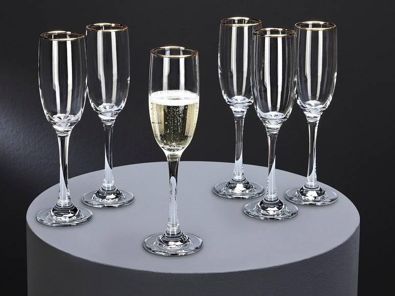 ERNESTO® Glas Set, 6-teilig, mit Goldrand Clearance-Verkauf