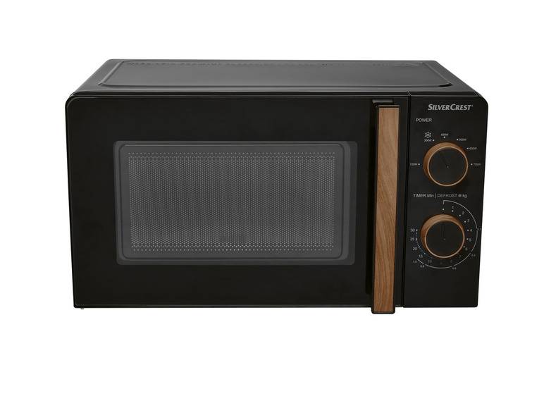 SILVERCREST® KITCHEN TOOLS Mikrowelle SMWH 700 B2, schwarz, Holzdesign Nur für heute