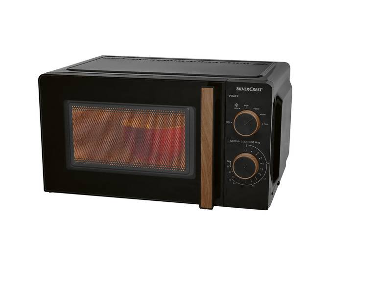 SILVERCREST® KITCHEN TOOLS Mikrowelle SMWH 700 B2, schwarz, Holzdesign Nur für heute