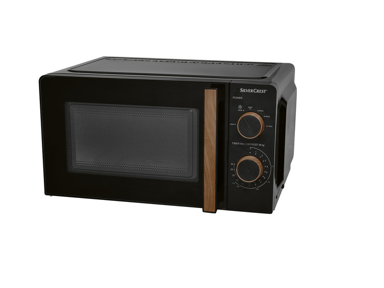 SILVERCREST® KITCHEN TOOLS Mikrowelle SMWH 700 B2, schwarz, Holzdesign Nur für heute