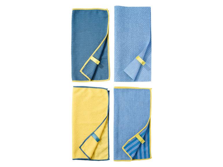 LIVARNO home Mikrofasertücher-Set, 4 Stück Große Rabatte