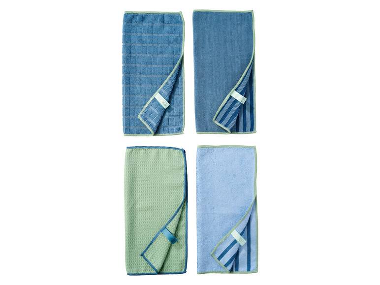 LIVARNO home Mikrofasertücher-Set, 4 Stück Große Rabatte