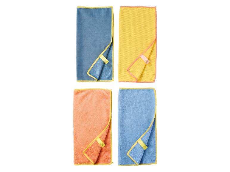 LIVARNO home Mikrofasertücher-Set, 4 Stück Große Rabatte