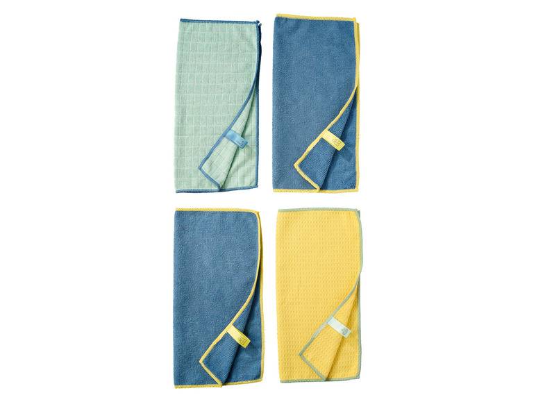LIVARNO home Mikrofasertücher-Set, 4 Stück Große Rabatte