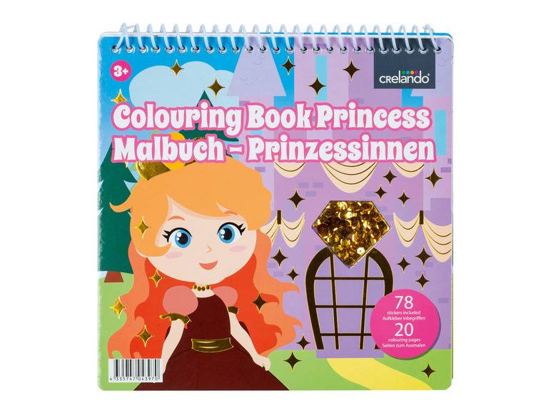 crelando® Malbuch, mit Pailletten und Stickern Super Sparpreis