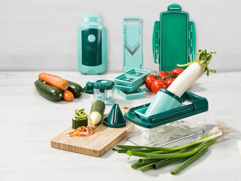 Genius Nicer Dicer »Fusion Smart«, 16-teilig, 1,25 l Auffangbehälter, Klingen aus Edelstahl Bis zu 55% Rabatt