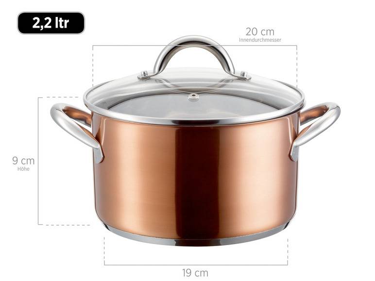 MÄSER Kochtopf-Set Asterion Edelstahl 18/8; Kupfer; 8 teilig 50% Rabatt für begrenzte Zeit