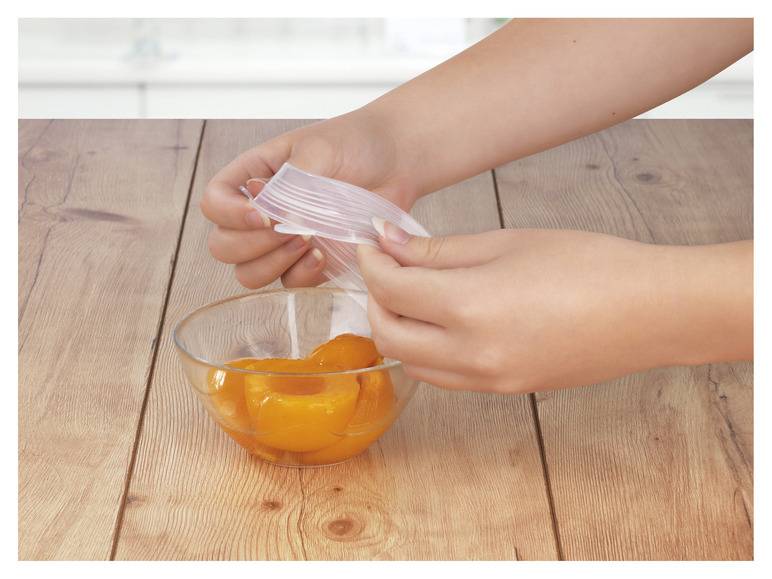 GOURMETmaxx Flexible Silikondeckel, 12 Stück , transparent Top Angebot