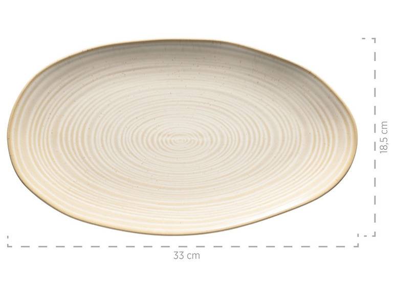 MÄSER Serie Nottingham, Set aus 3 Servierplatten, Servierteller in 3 Größen im Vintage-Look, Beige, Steinzeug Super Sparpreis