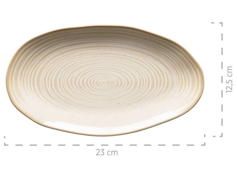 MÄSER Serie Nottingham, Set aus 3 Servierplatten, Servierteller in 3 Größen im Vintage-Look, Beige, Steinzeug Super Sparpreis