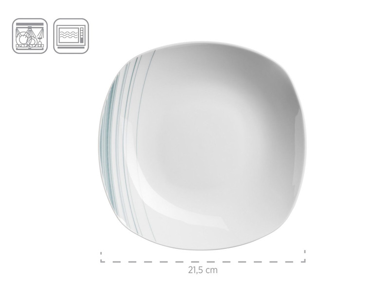 MÄSER Serie Enni, Kombiservice 30 teilig, weißes Geschirr-Set mit blauem Muster, Teller, Kaffeetasse, Dessertteller für 6 Personen Nur für heute
