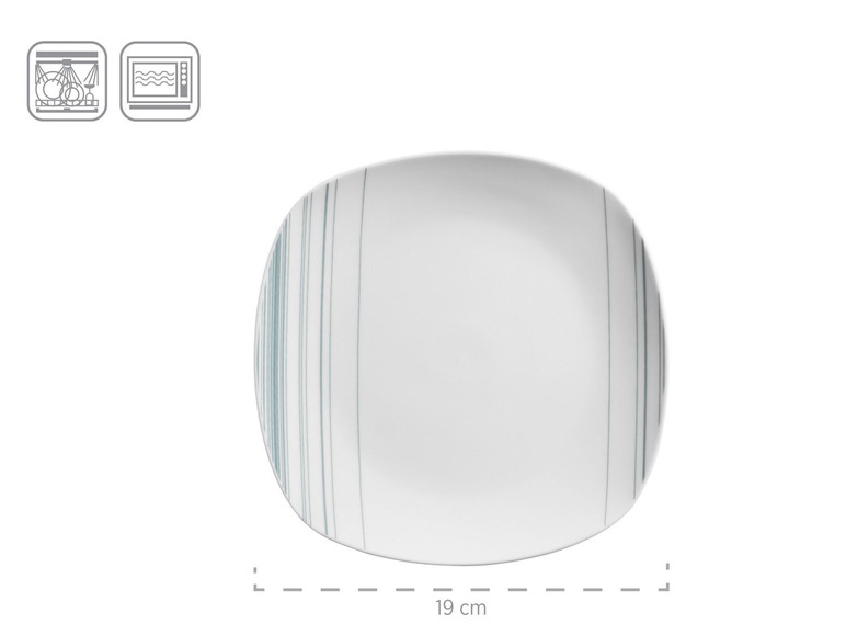 MÄSER Serie Enni, Kombiservice 30 teilig, weißes Geschirr-Set mit blauem Muster, Teller, Kaffeetasse, Dessertteller für 6 Personen Nur für heute