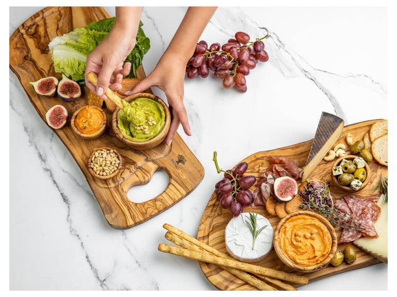 Soltako 2er und 4er Set Antipasti-/Dippschälchen Olivenholz Kostenloser Versand international
