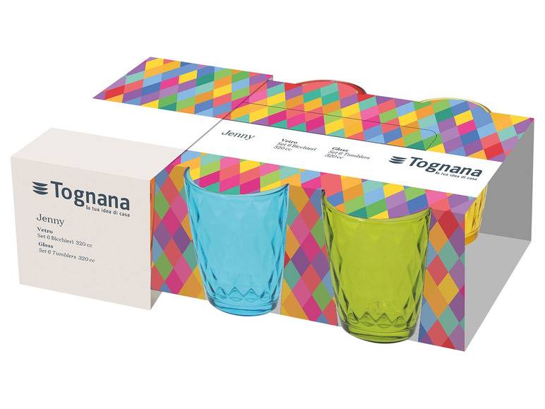 Tognana Gläserset, farbig, 320ml Zeitlich begrenztes Angebot